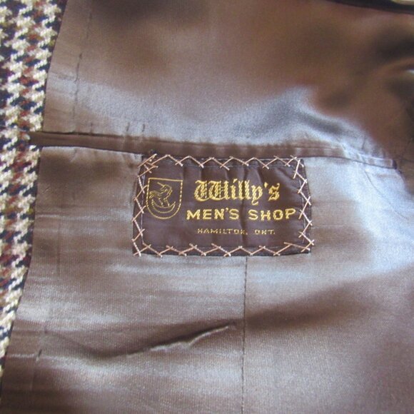 Vintage 70's Men's Houndstooth Jacket, 38 R, Tailored and Repaired C555-5 - Picture 6 of 9